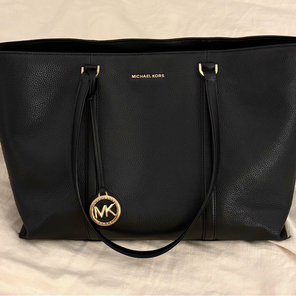 Michael Kors Black Tote with Gold Hardware